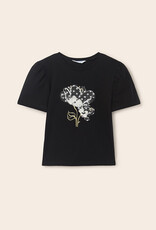 Mayoral Black Flower T-Shirt Tween
