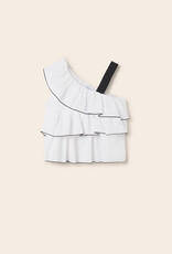 Mayoral White Ruffle Blouse