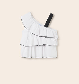 Mayoral White Ruffle Blouse