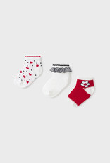 Mayoral Red Floral Set of 3 Socks