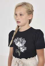 Mayoral Black Flower T-Shirt Tween