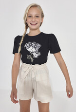 Mayoral Black Flower T-Shirt Tween