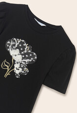 Mayoral Black Flower T-Shirt Tween