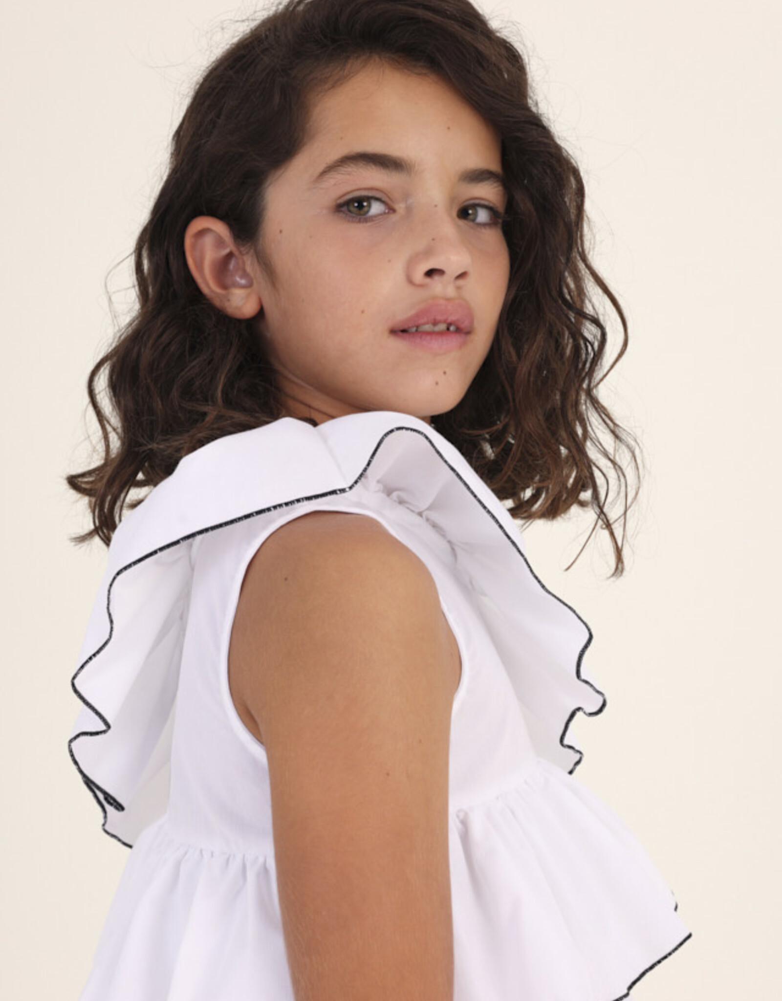 Mayoral White Ruffle Blouse