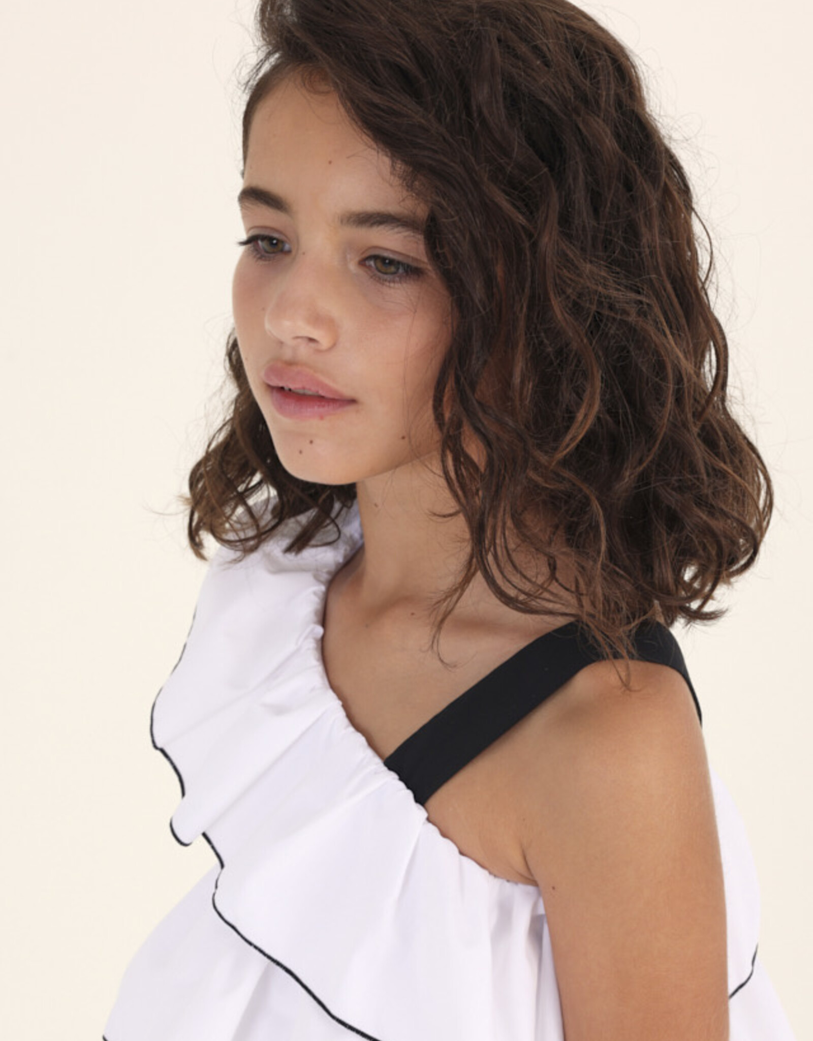 Mayoral White Ruffle Blouse
