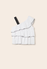 Mayoral White Ruffle Blouse