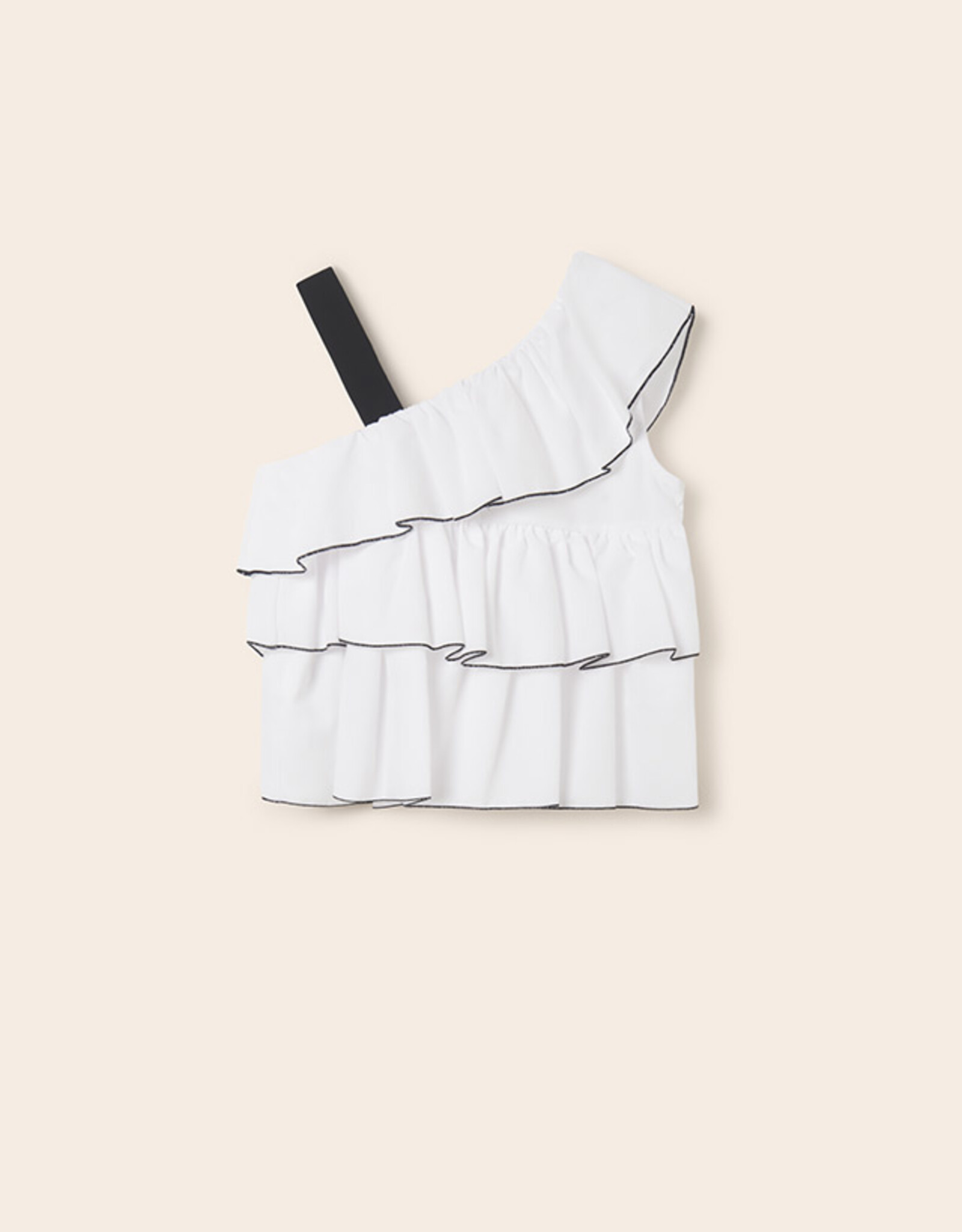 Mayoral White Ruffle Blouse