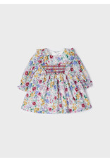 Mayoral Blackurra Floral Smock Dress