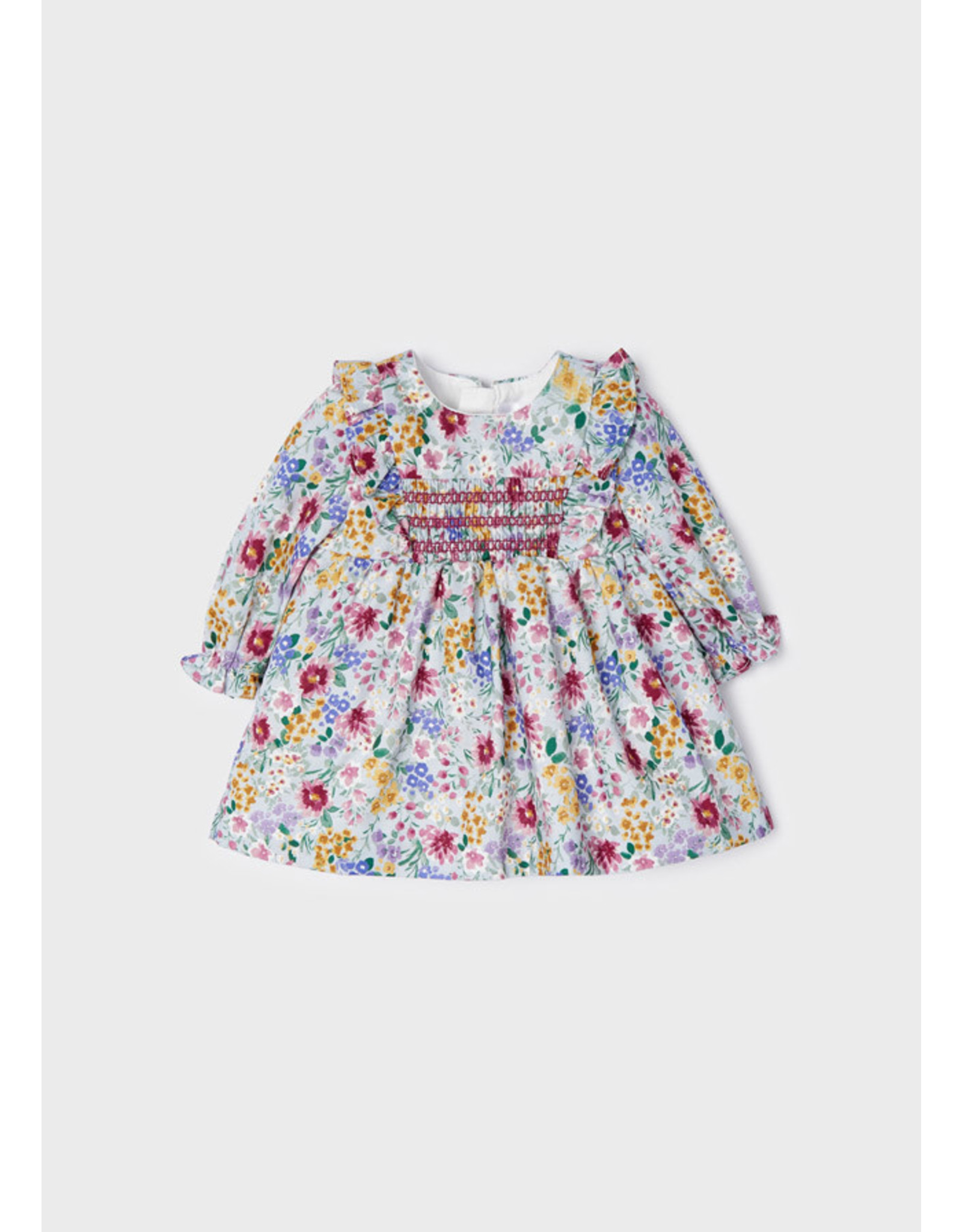 Mayoral Blackurra Floral Smock Dress