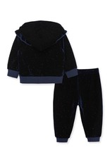 Little Me Rainbow Sparkle Velour Hoodie & Joggers