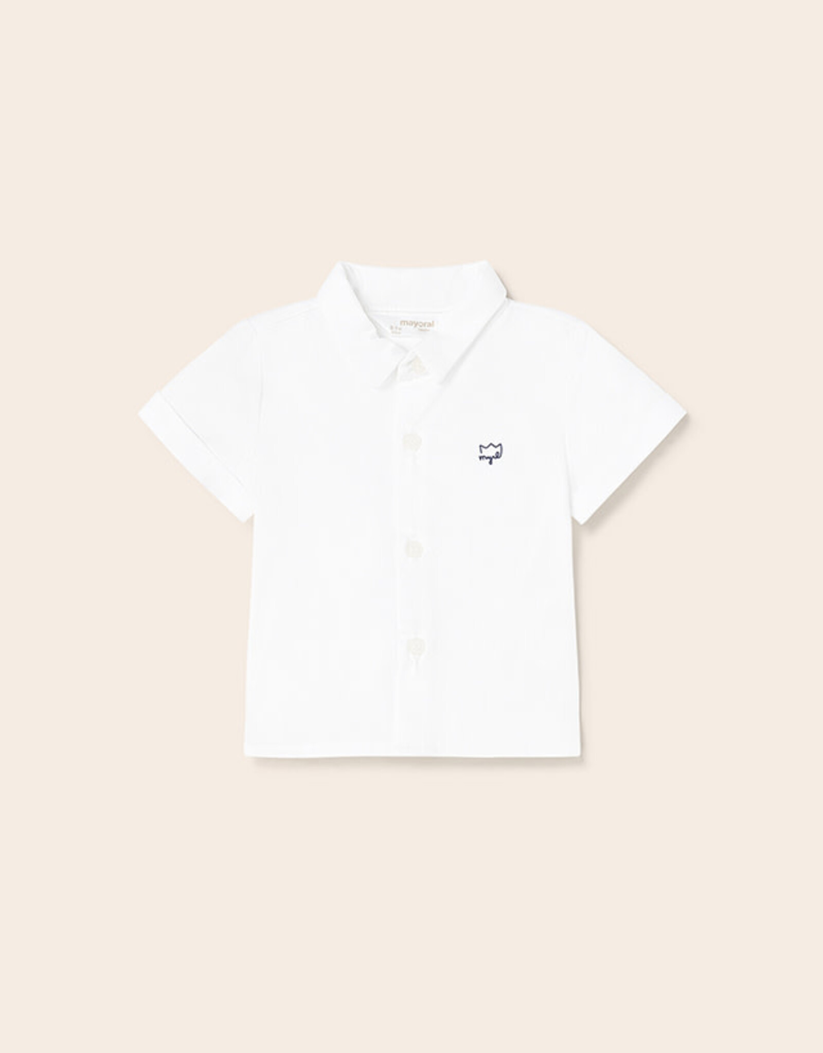Mayoral White Short Sleeve Button Baby Shirt