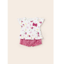 Mayoral Tulip Rose Floral Bloomer & Shirt Set