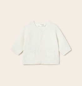 Mayoral White Baby Knit Cardigan Neutral