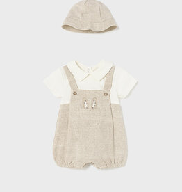Mayoral Beige Short Bodysuit w/Hat