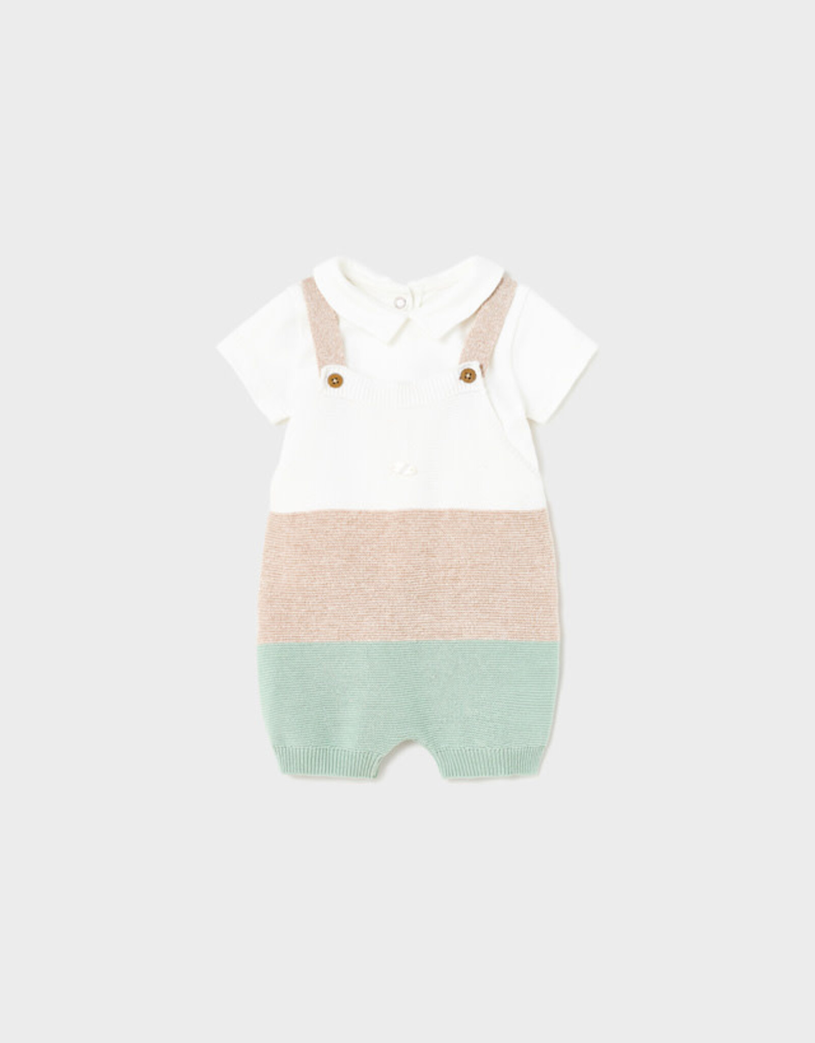 Mayoral Aqua Green Knit Dungaree Set