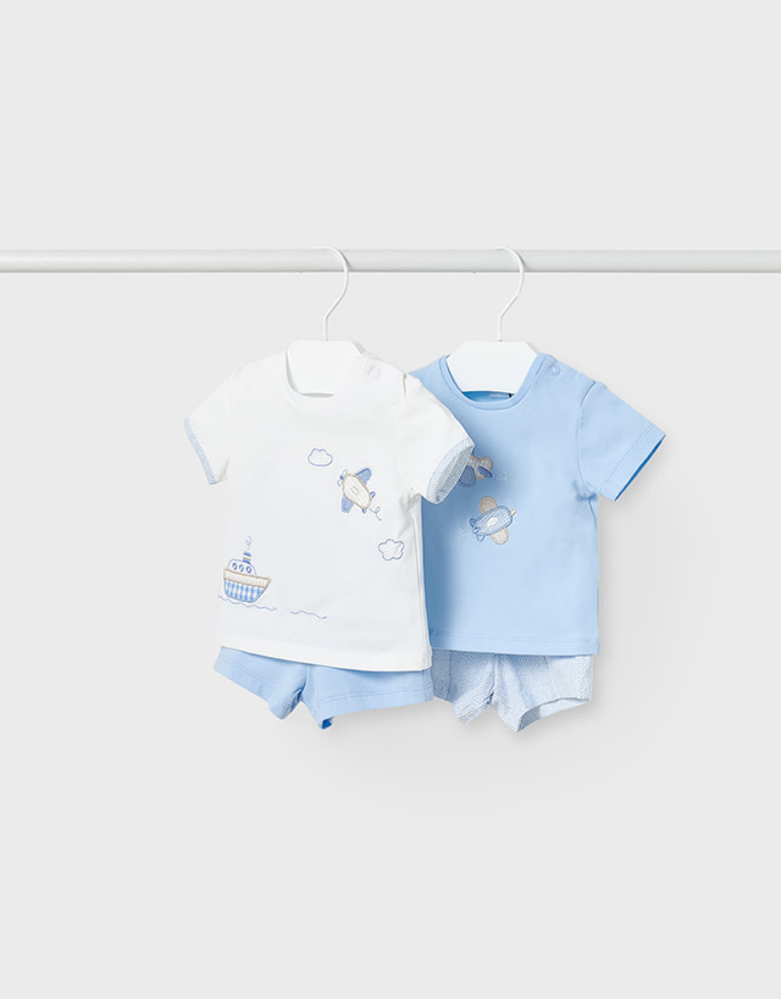 Mayoral Sky Blue 4 Pc Planes Knit Set