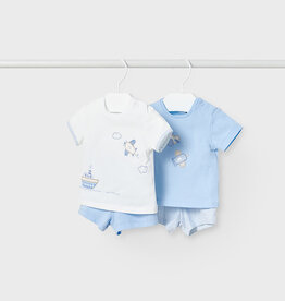 Mayoral Sky Blue 4 Pc Planes Knit Set