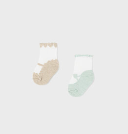Mayoral Aqua Green Baby Girl 2 Sock Set