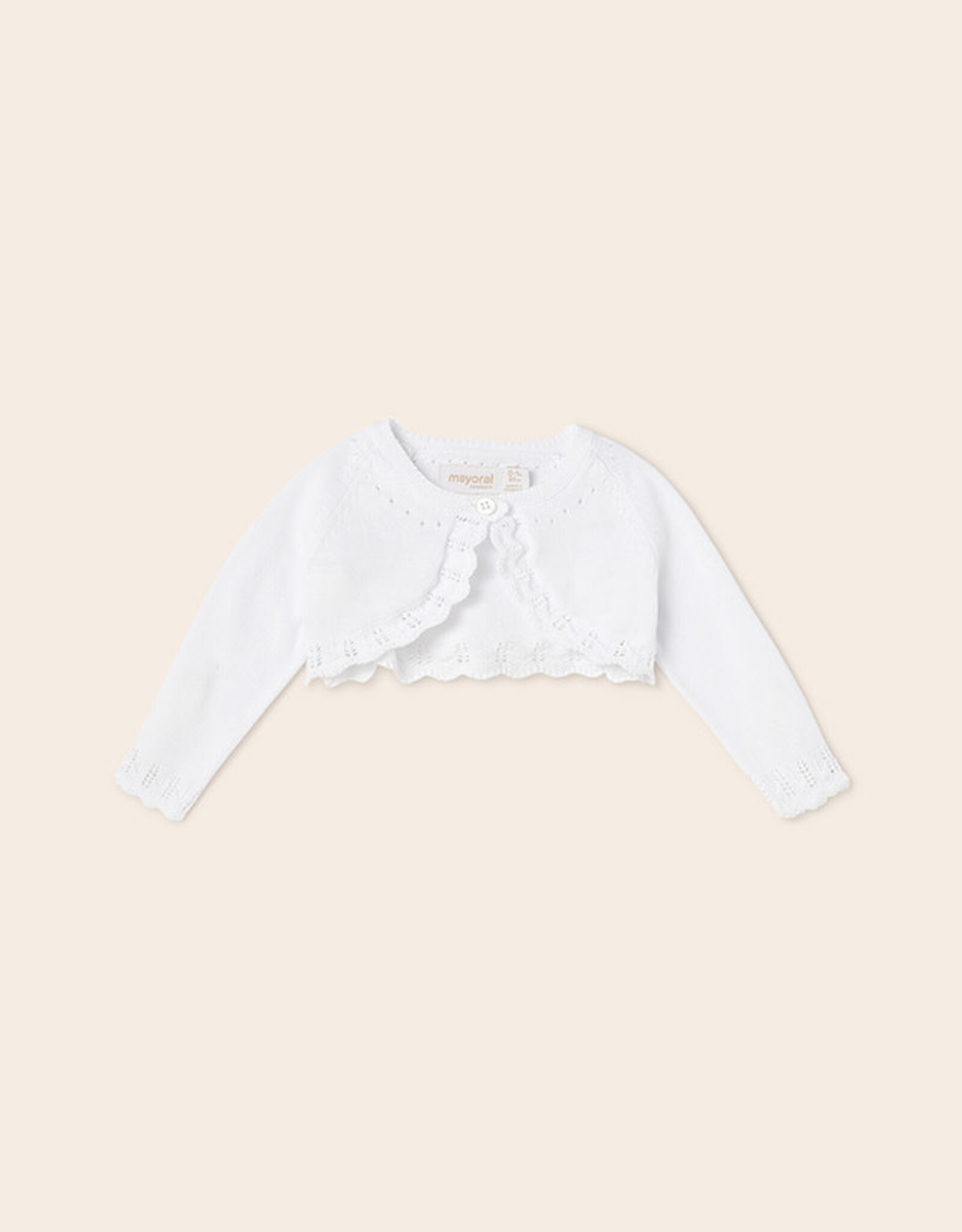 Mayoral White Baby Knit Cardigan Girls