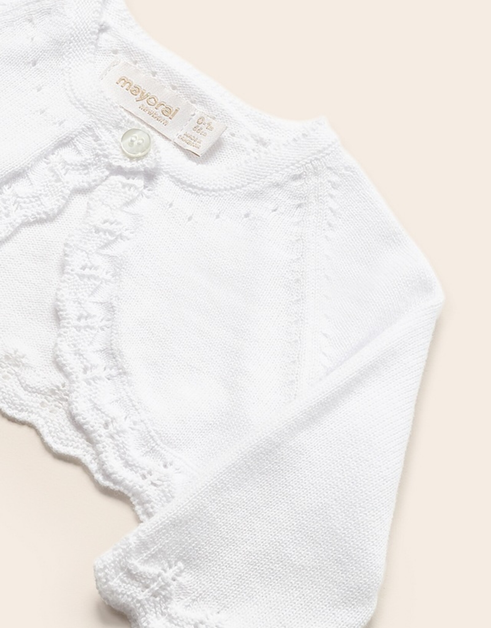 Mayoral White Baby Knit Cardigan Girls