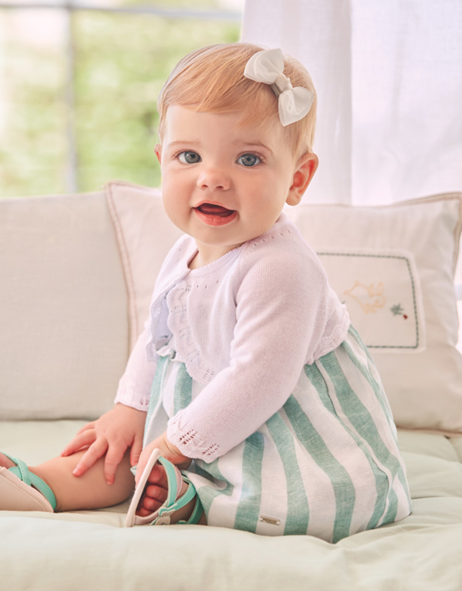 Mayoral White Baby Knit Cardigan Girls