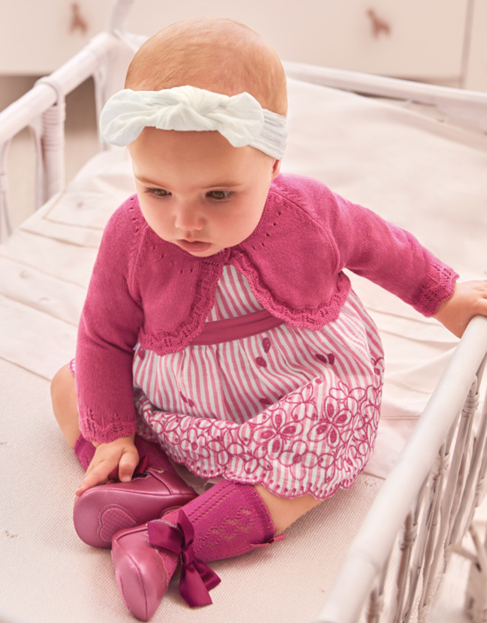 Mayoral Tulip Rose Baby Knit Cardigan