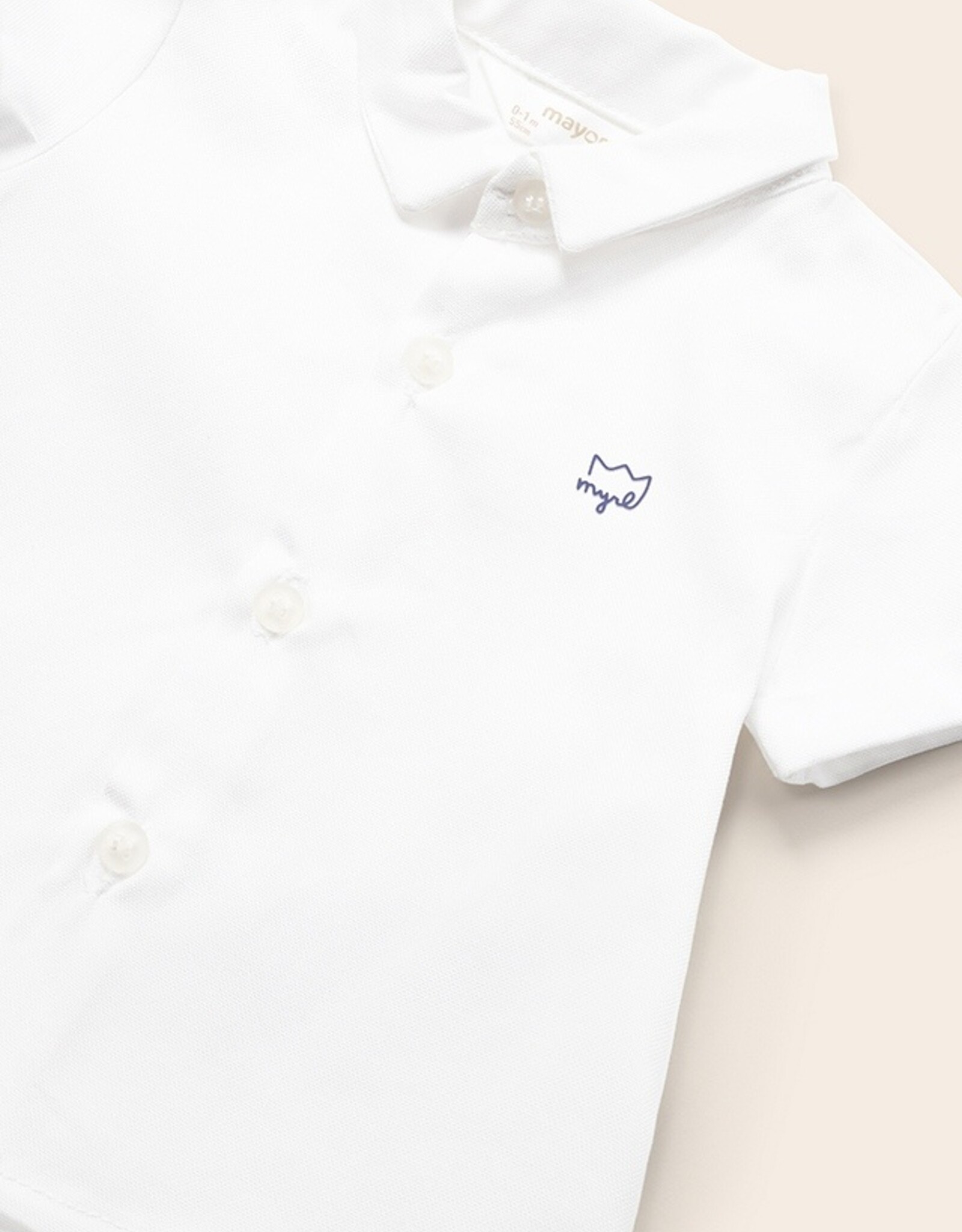 Mayoral White Short Sleeve Button Baby Shirt