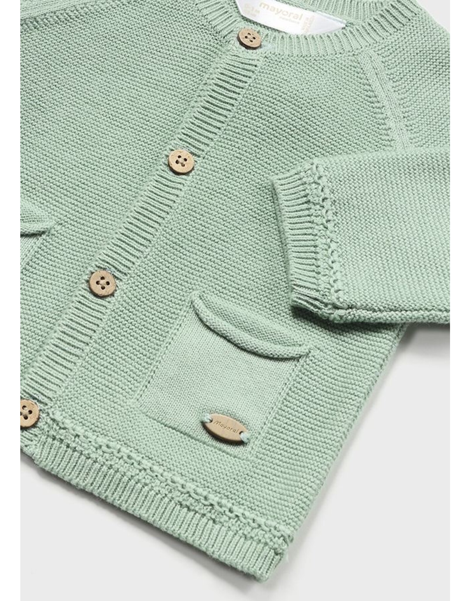 Mayoral Aqua Green Baby Knit Cardigan Neutral