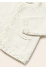 Mayoral White Baby Knit Cardigan Neutral