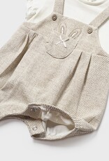 Mayoral Beige Short Bodysuit w/Headband