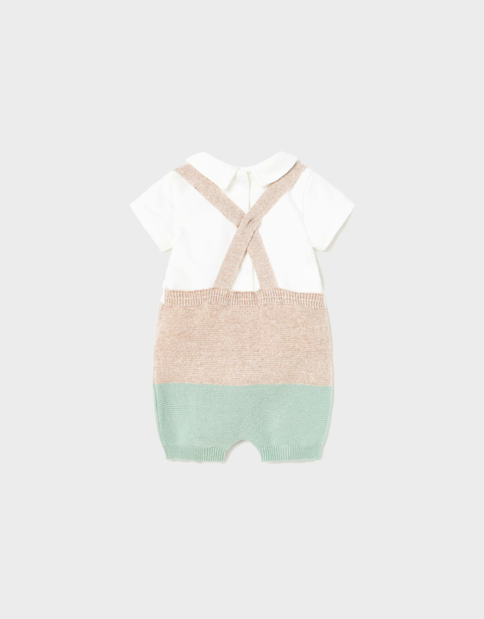 Mayoral Aqua Green Knit Dungaree Set