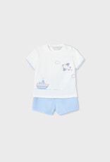 Mayoral Sky Blue 4 Pc Planes Knit Set