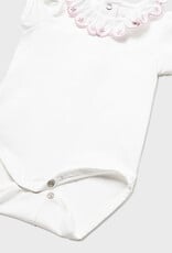 Mayoral White Bodysuit w/Pink Detailing