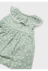 Mayoral Aqua Green Floral Dress w/Headband