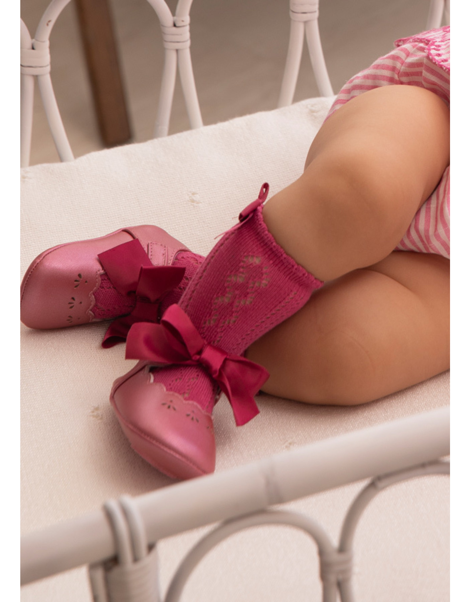 Mayoral Tulip Rose Bow Buckle Shoes