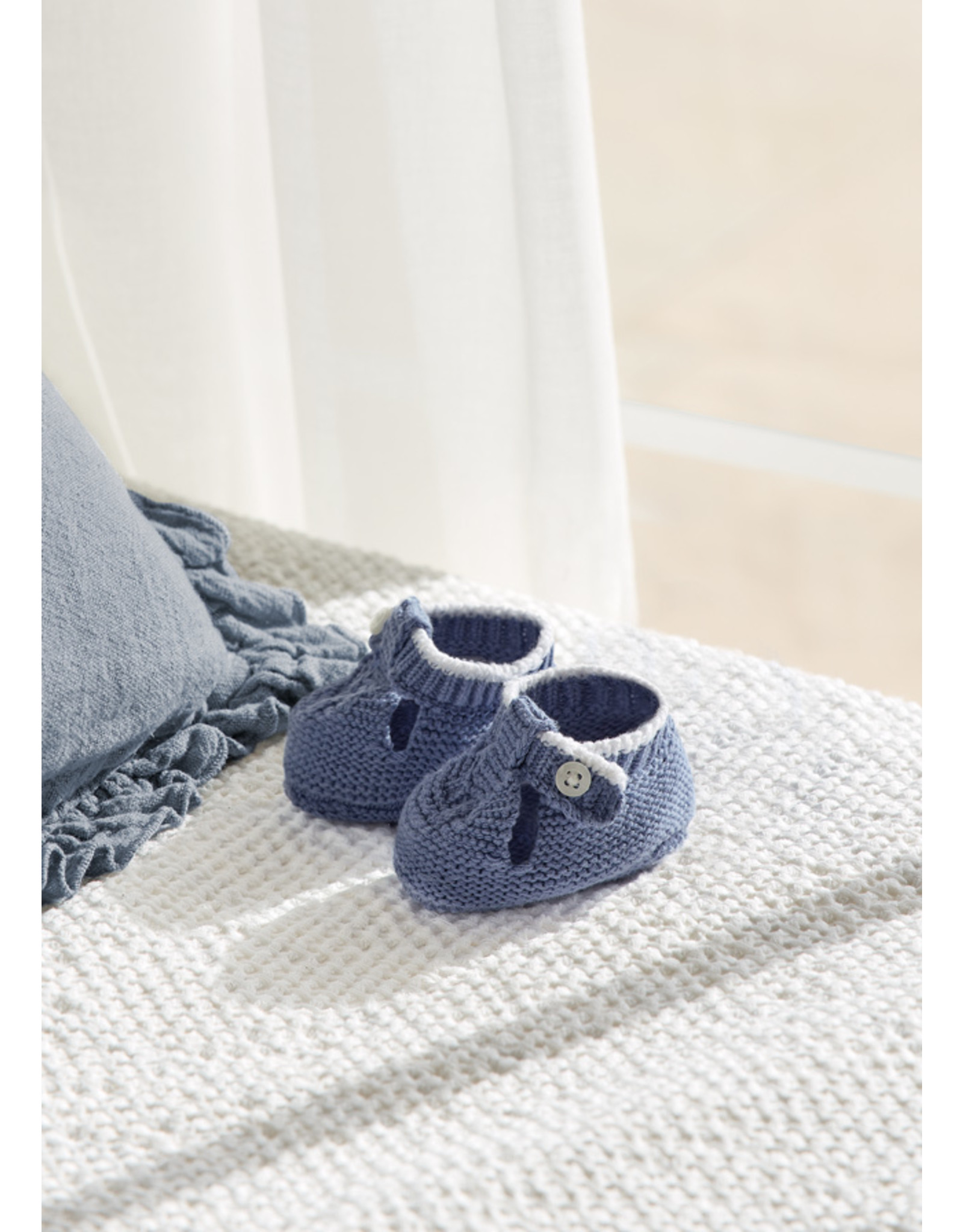 Mayoral Blue Knit Booties