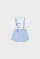 Mayoral Light Blue Zebra Pant & Suspender Set