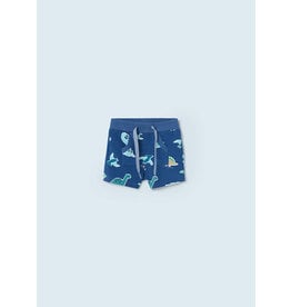 Mayoral Ocean Dino Print Fleece Shorts