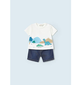 Mayoral Ocean Dino Dark Denim Short Set