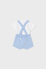 Mayoral Light Blue Zebra Pant & Suspender Set