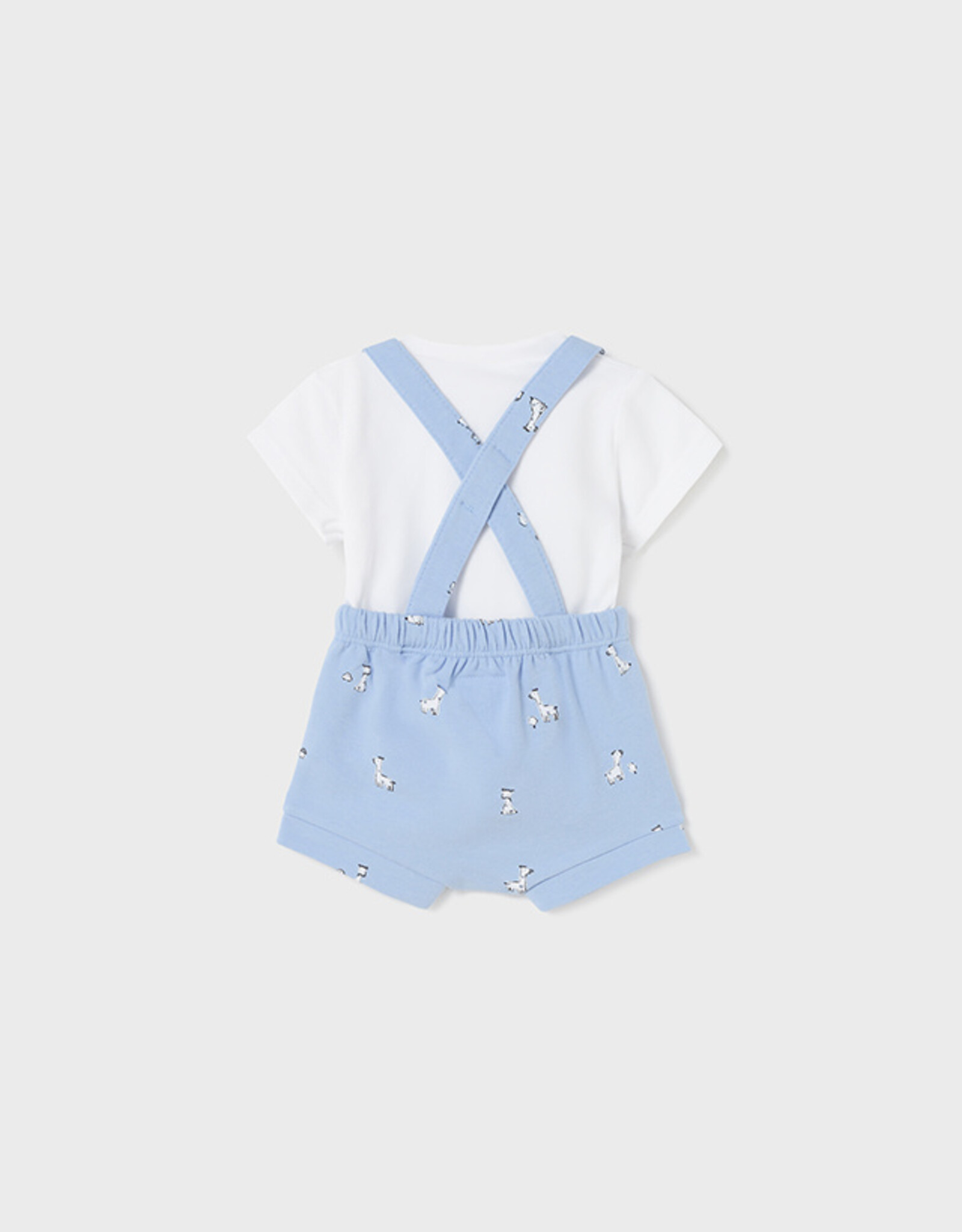 Mayoral Light Blue Zebra Pant & Suspender Set