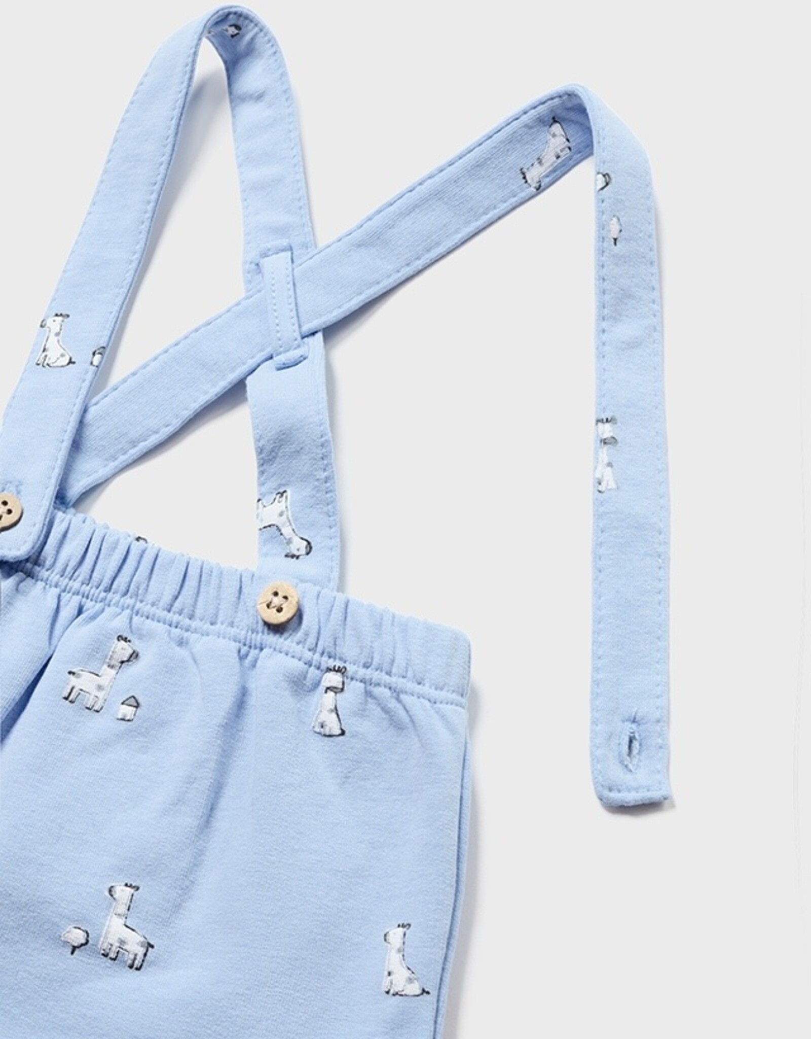 Mayoral Light Blue Zebra Pant & Suspender Set