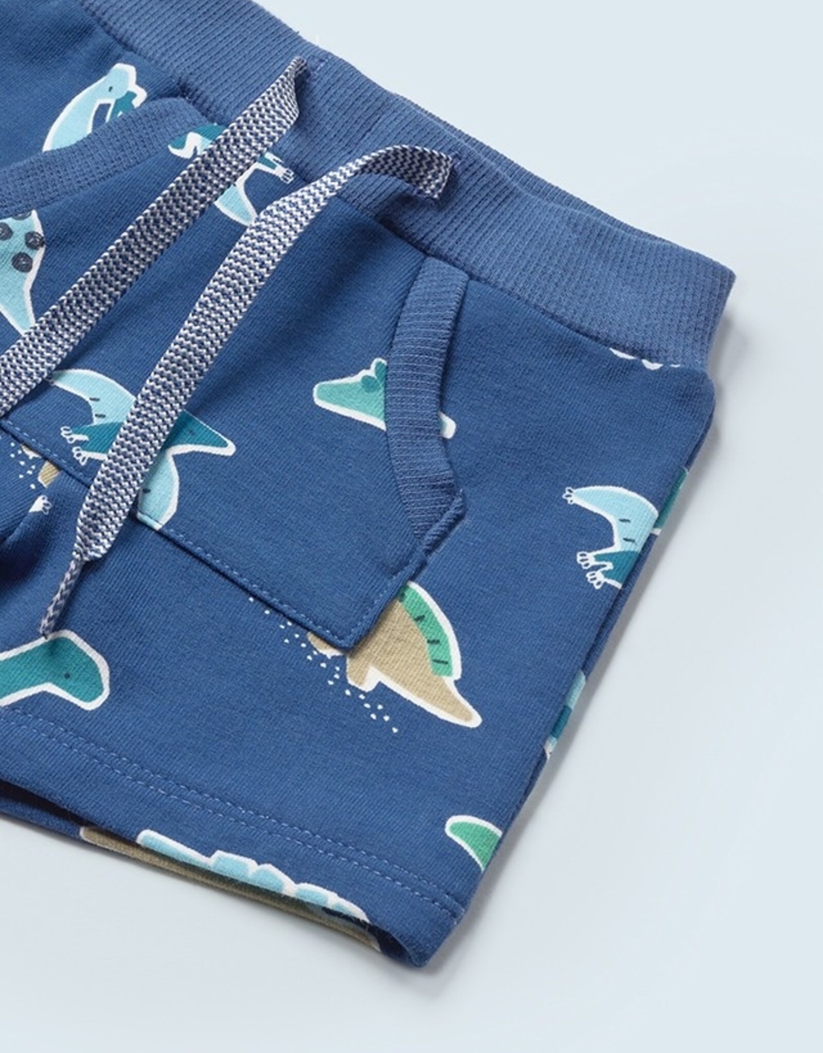 Mayoral Ocean Dino Print Fleece Shorts