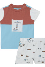 Deux Par Deux Fish Top & Short Set