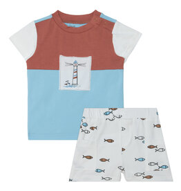 Deux Par Deux Fish Top & Short Set