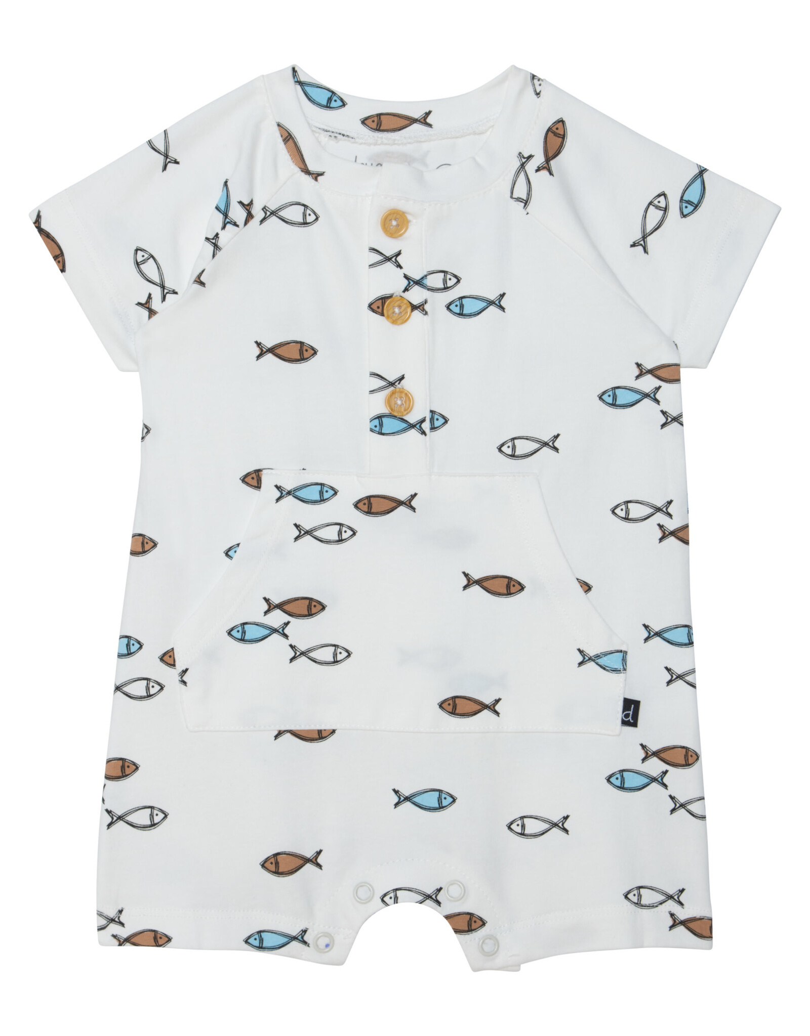 Deux Par Deux Fish Organic Romper