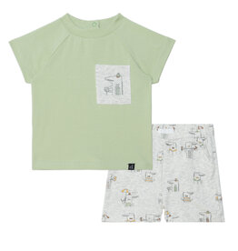 Deux Par Deux Green Crocodile Top & Short Set