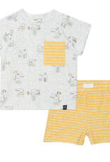 Deux Par Deux Gold Crocodile Top & Short Set