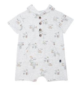 Deux Par Deux Crocodile Button Organic Romper