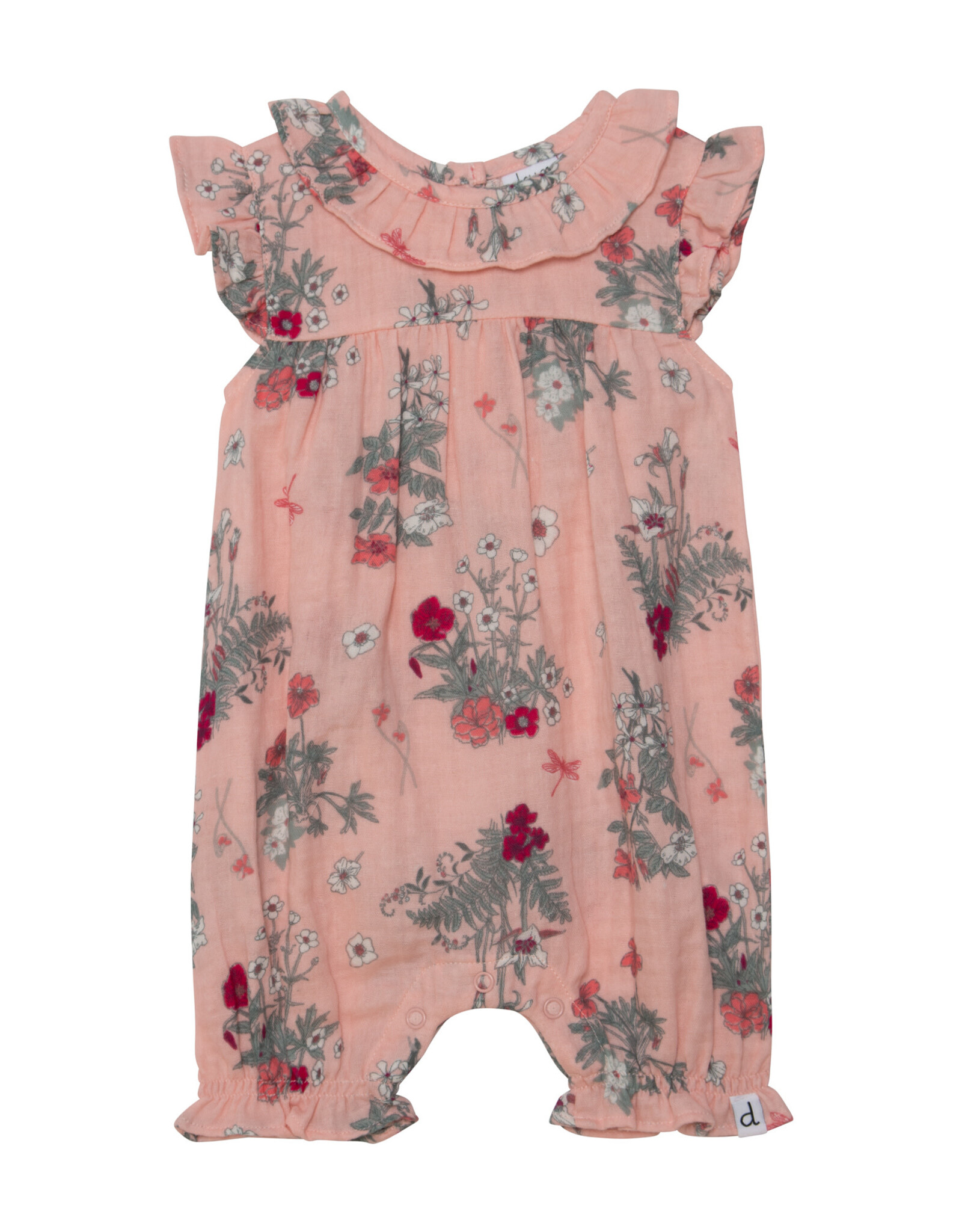 Deux Par Deux Botanical Flowers Romper/Frill